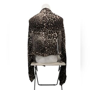 Brown Cream Animal Print Oversized Scarf